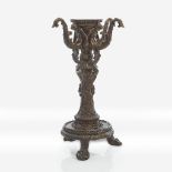 A Napoleon III cast bronze table base, Late 19th century