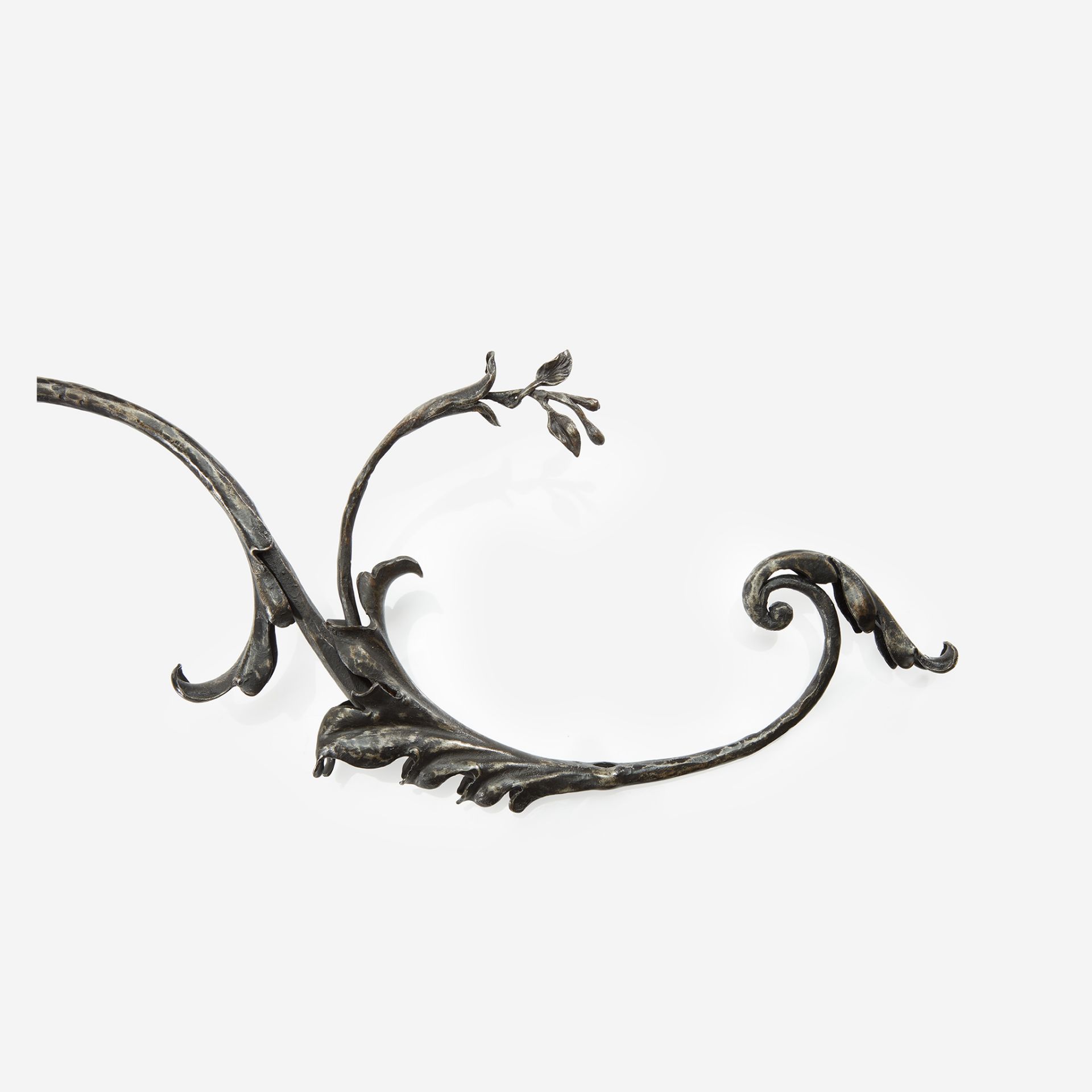 Samuel Yellin (American, b. Ukraine, 1884-1940), Wrought Iron Foliate-form Three-light Wall Sconce, - Image 2 of 2