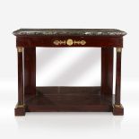 An Empire ormolu-mounted mahogany marble-topped console, Circa 1815