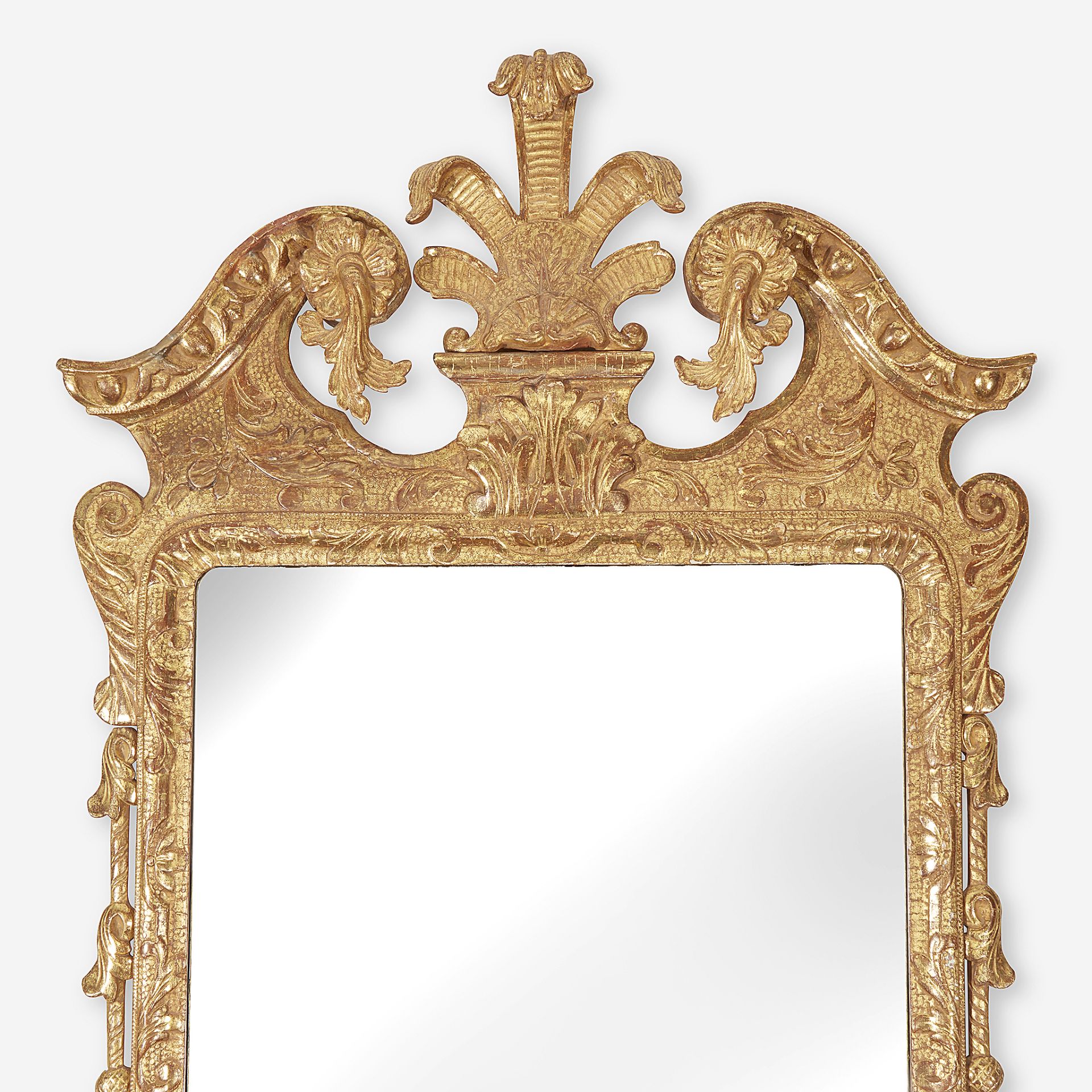 A George II giltwood and carved gesso looking glass, Second quarter 18th century - Image 2 of 2