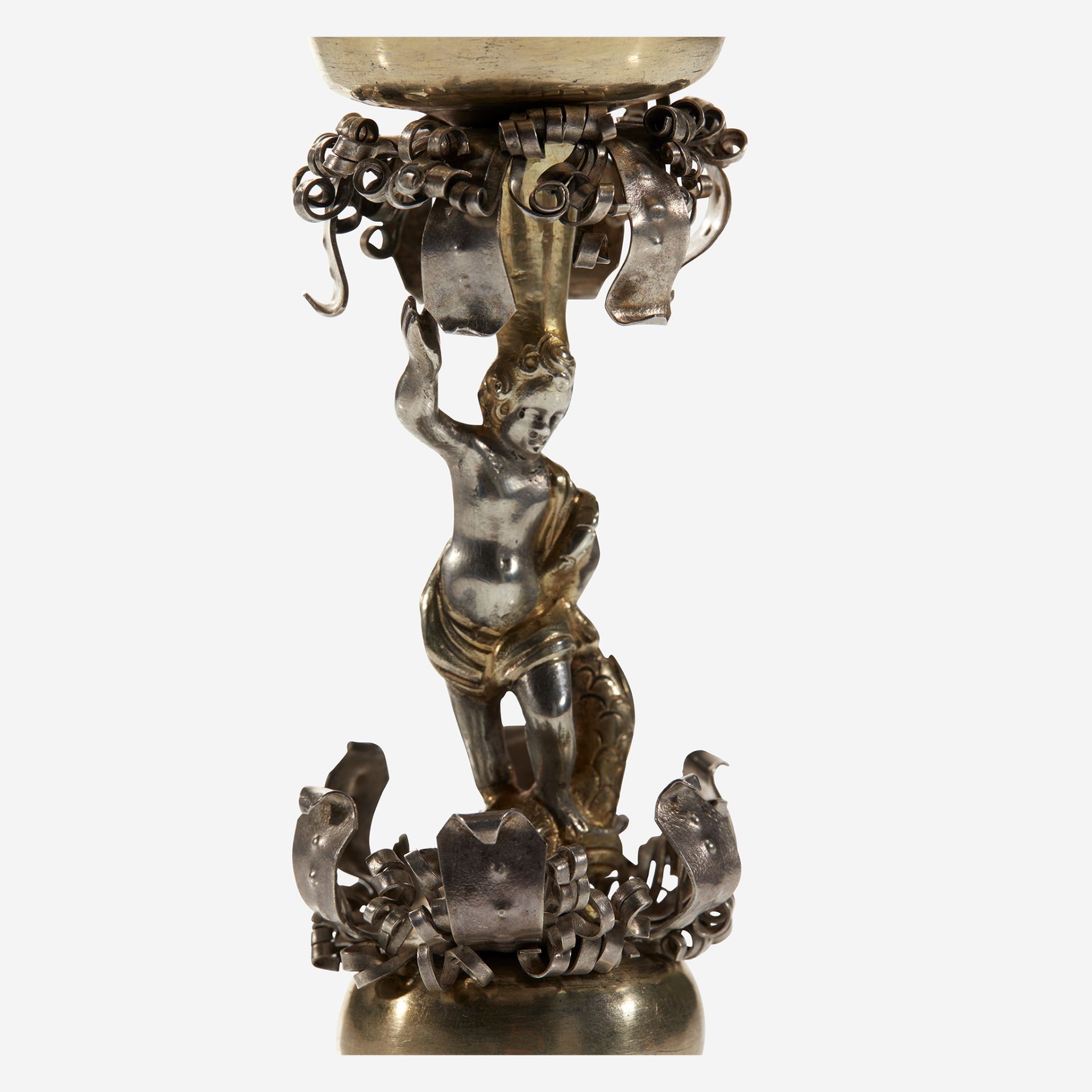 A German Baroque silver and silver-gilt 'Hansel im Keller' cup, Unknown maker MP, Augsburg, late 17t - Bild 2 aus 2