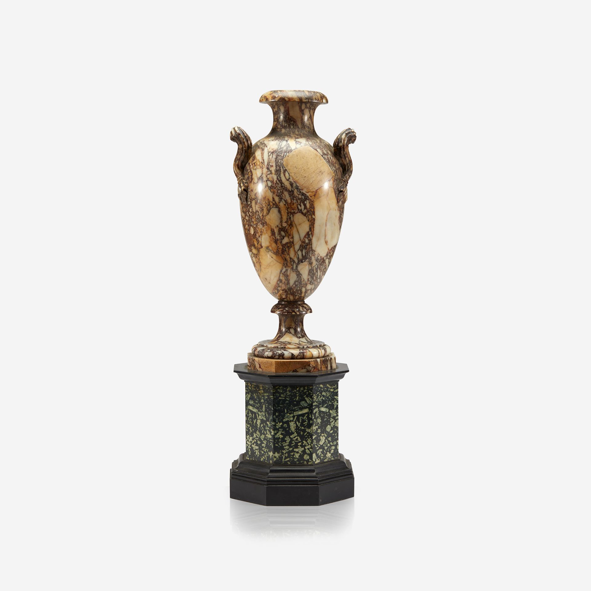 A Continental specimen marble and green porphyry vase, 19th century