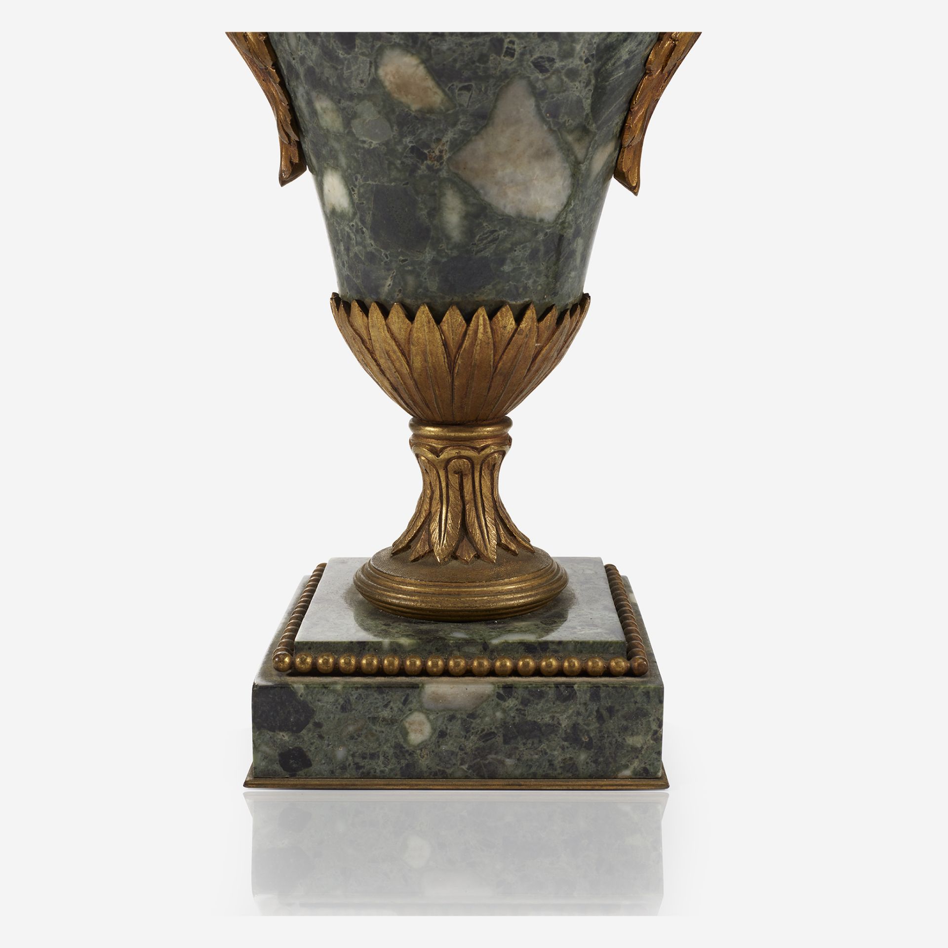 A pair of Louis XVI style gilt-bronze mounted specimen marble vases, Late 19th/early 20th century - Bild 2 aus 2