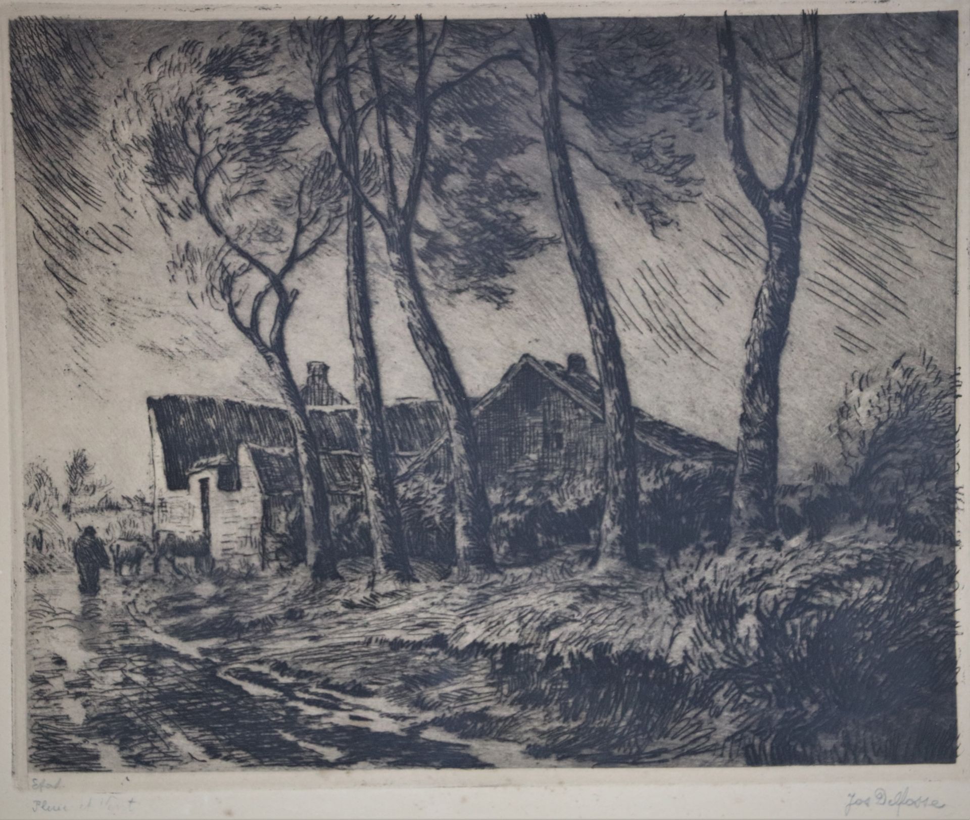 Joseph DELFOSSE (1888-1970). Pluie et vent, 1er état. Eau-forte en noir signée en [...] - Bild 9 aus 12