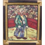 Henry D'ANTY (1910-1998). Le clown à la canne. Huile sur toile. Signée en bas à [...]