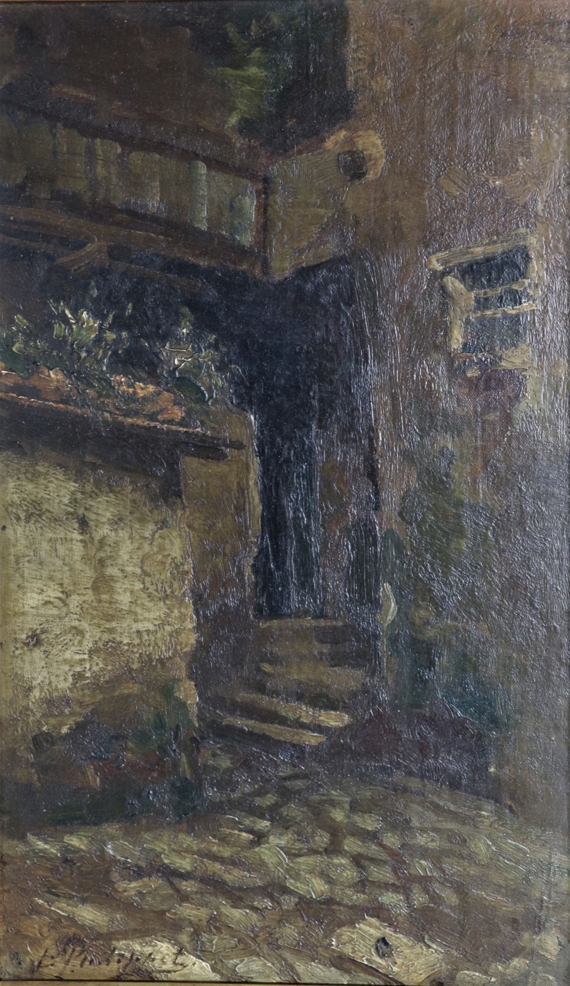 Léon PHILIPPET (1843-1906). Cour intérieure. Huile sur panneau, signée en bas à [...] - Image 3 of 10