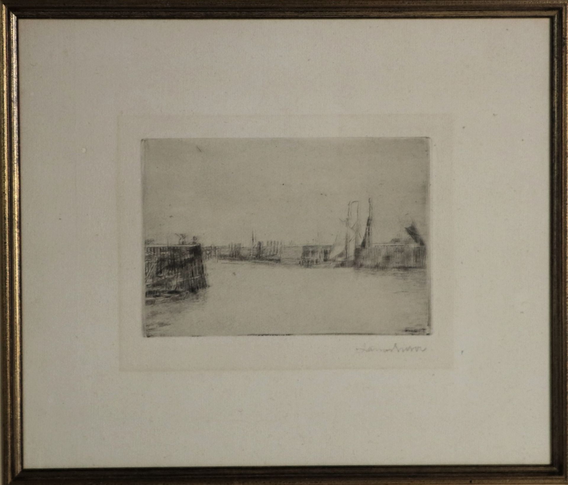 James ENSOR (1860-1949). L'estacade à Ostende, 1887. Pointe sèche, signée dans la [...] - Image 9 of 10