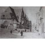 Olivier DUCHATEAU (1876-1939). Scène de rue. Eau-forte signée en bas à [...]