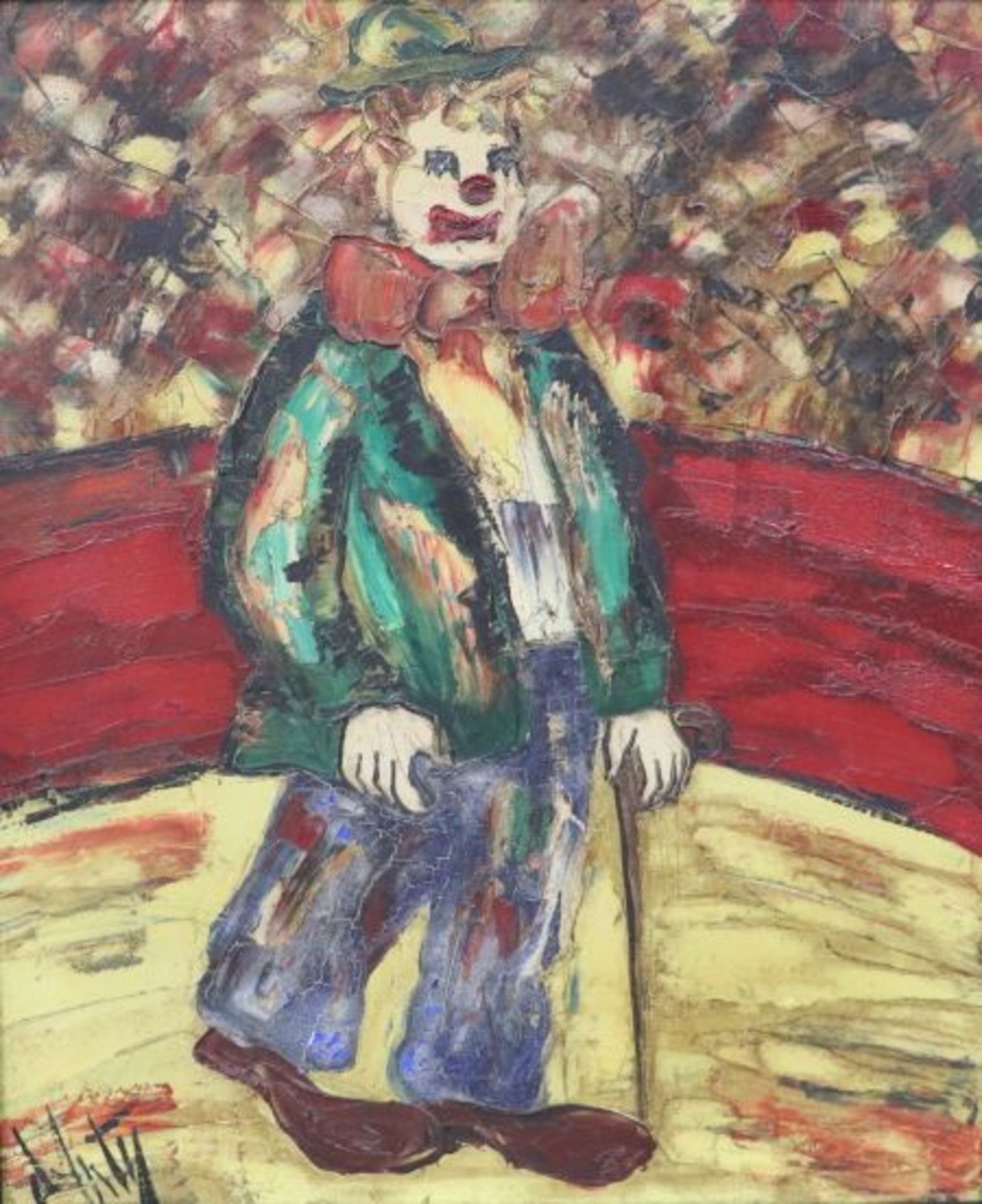 Henry D'ANTY (1910-1998). Le clown à la canne. Huile sur toile. Signée en bas à [...] - Image 4 of 4