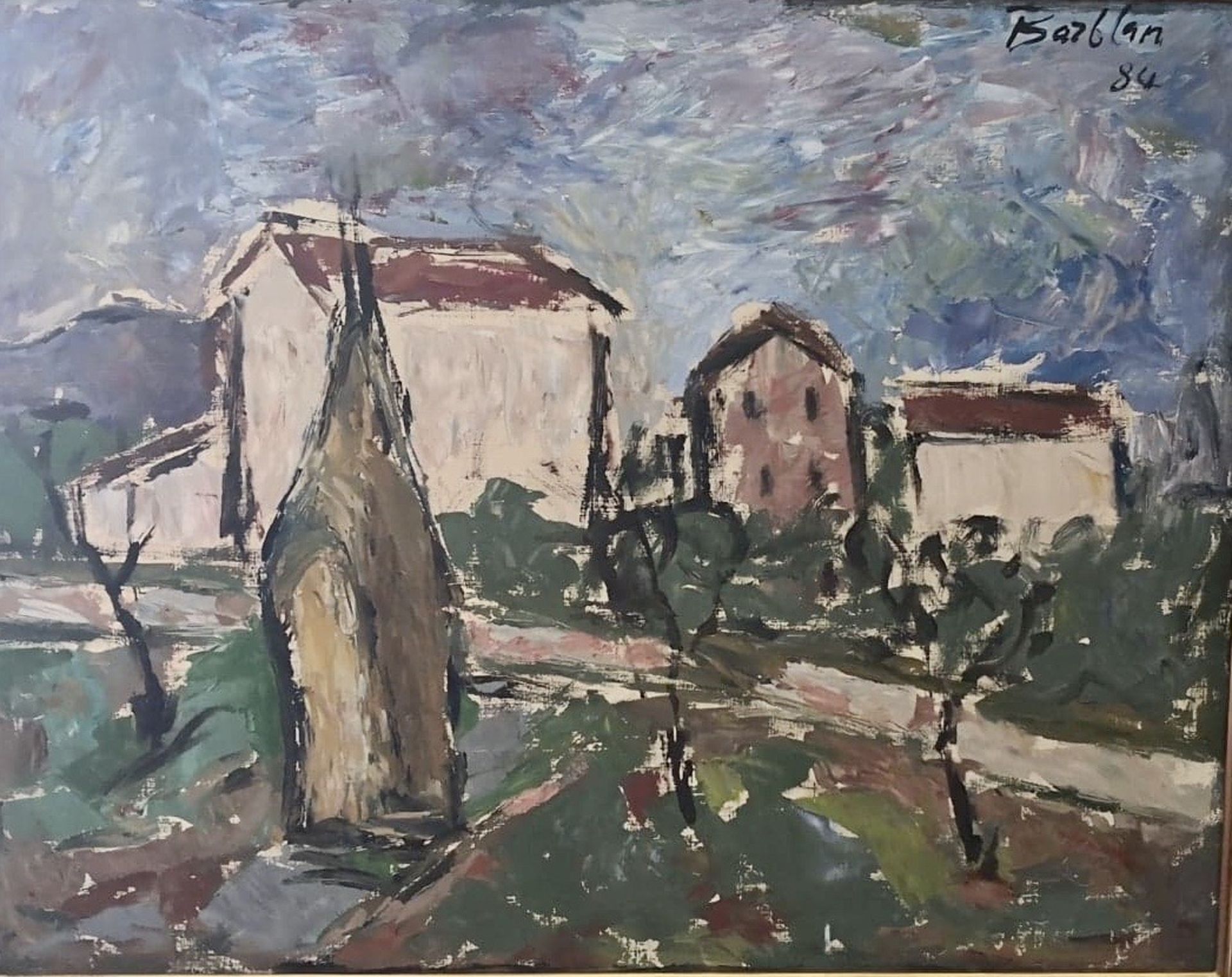 Oscar Barblan (1909-1987), peintre suisse italien Paysage de Toscane Huile sur toile [...] - Bild 4 aus 6
