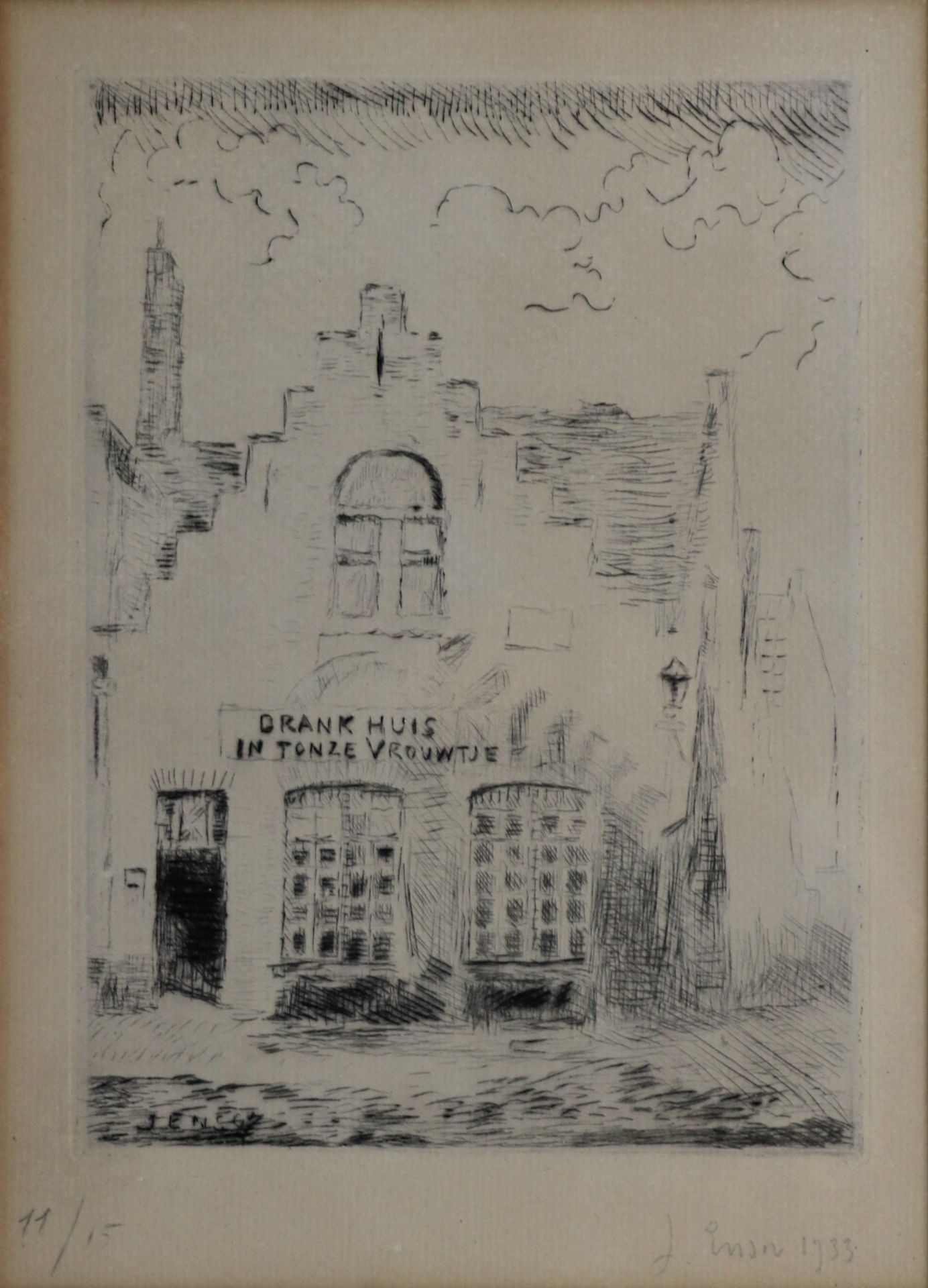 James ENSOR (1860-1949). L'estacade à Ostende, 1887. Pointe sèche, signée dans la [...] - Bild 3 aus 10