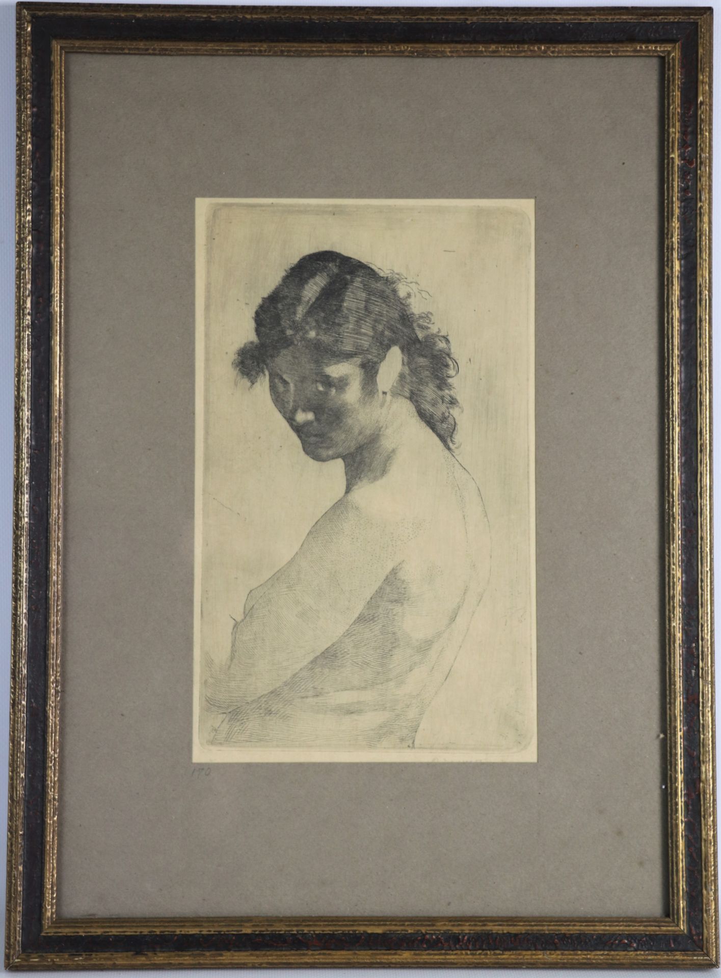 Adrien de WITTE (1850-1935). Femme de profil. Eau-forte, signée en bas à [...]