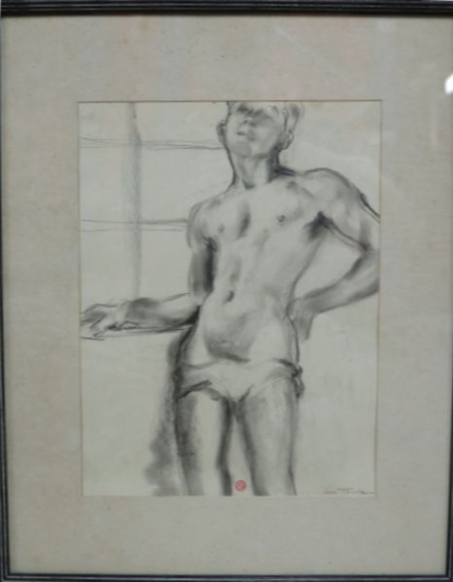 Suzanne TOURTE (1904-1979). Jeune homme torse nu. Signé en bas à droite et cachet [...]