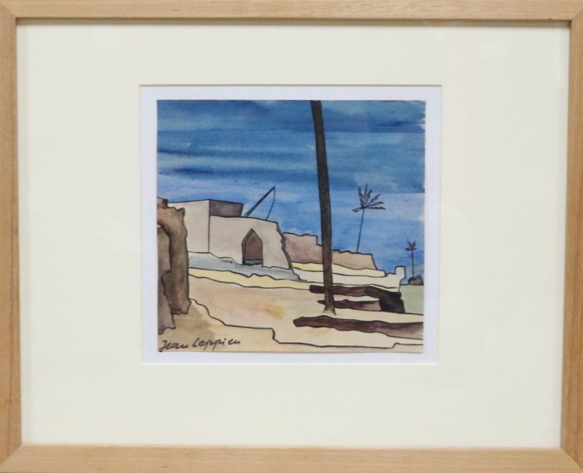 Jean LEPPIEN (1910-1991). Paysage du Sud. Encre et aquarelle. Signée en bas à [...]