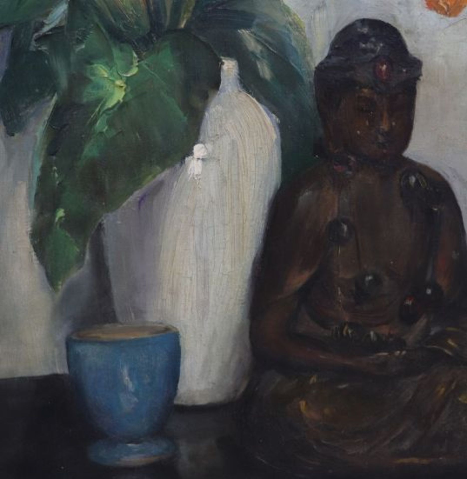 Pierre LAPRADE (1875-1931). Bouguet de fleurs et bouddha. Huile sur toile. Signée en [...] - Bild 2 aus 9