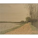 Paul NASSIVET (Nantes 1904-1977). Paysage de bord de fleuve. Huile sur toile. 60,5 x [...]