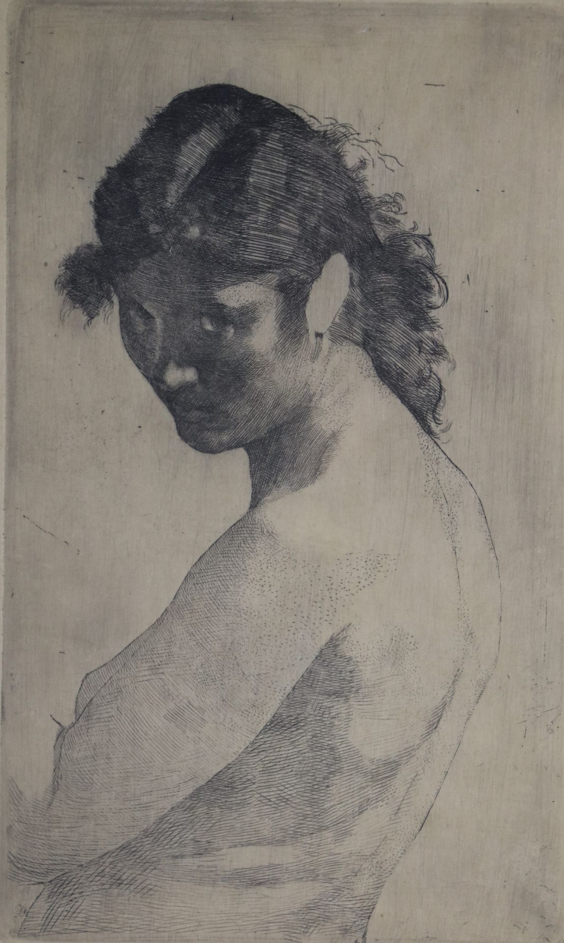 Adrien de WITTE (1850-1935). Femme de profil. Eau-forte, signée en bas à [...] - Image 8 of 10