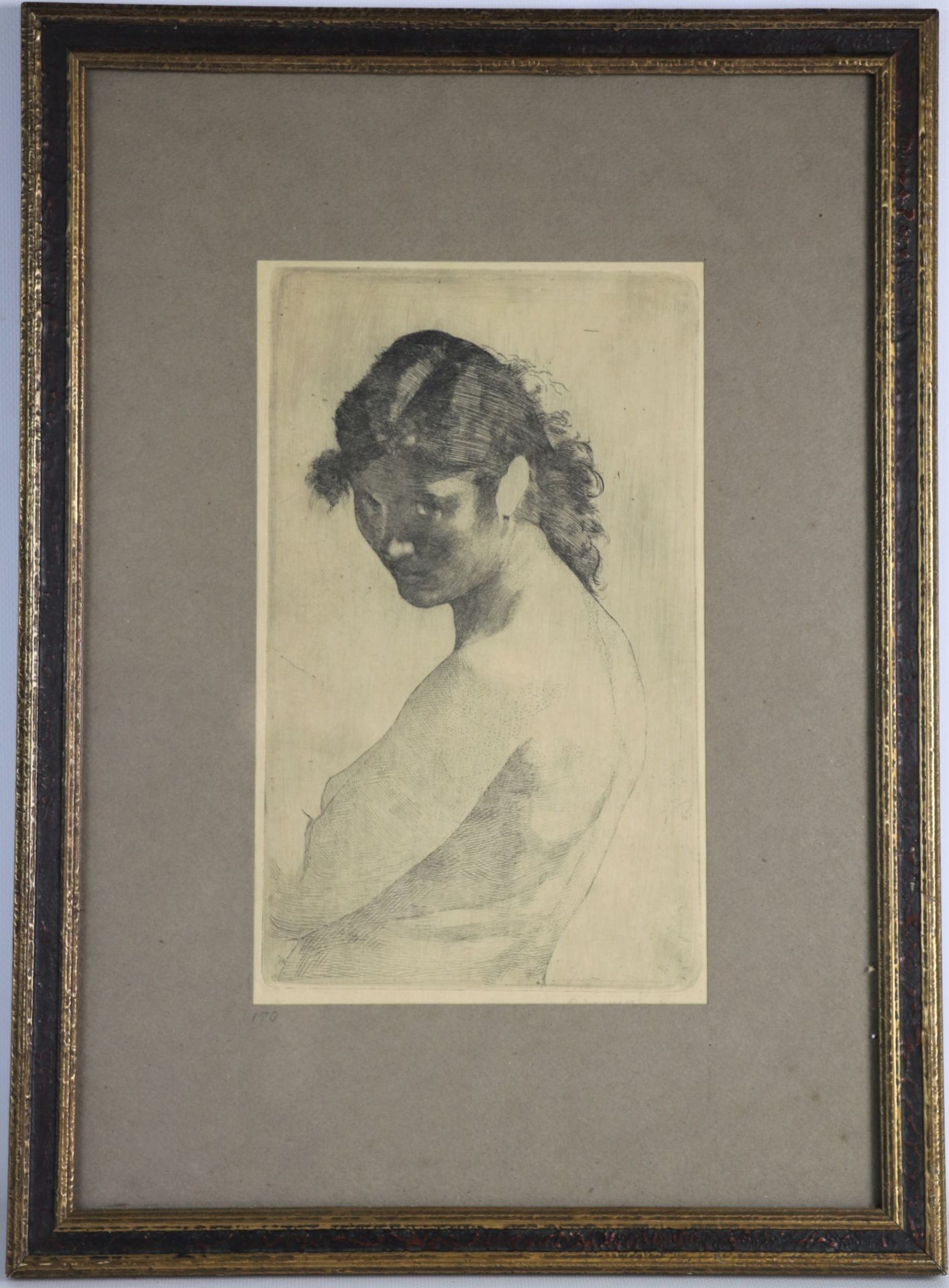 Adrien de WITTE (1850-1935). Femme de profil. Eau-forte, signée en bas à [...] - Bild 6 aus 10