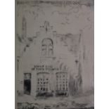 James ENSOR (1860-1949). L'estacade à Ostende, 1887. Pointe sèche, signée dans la [...]