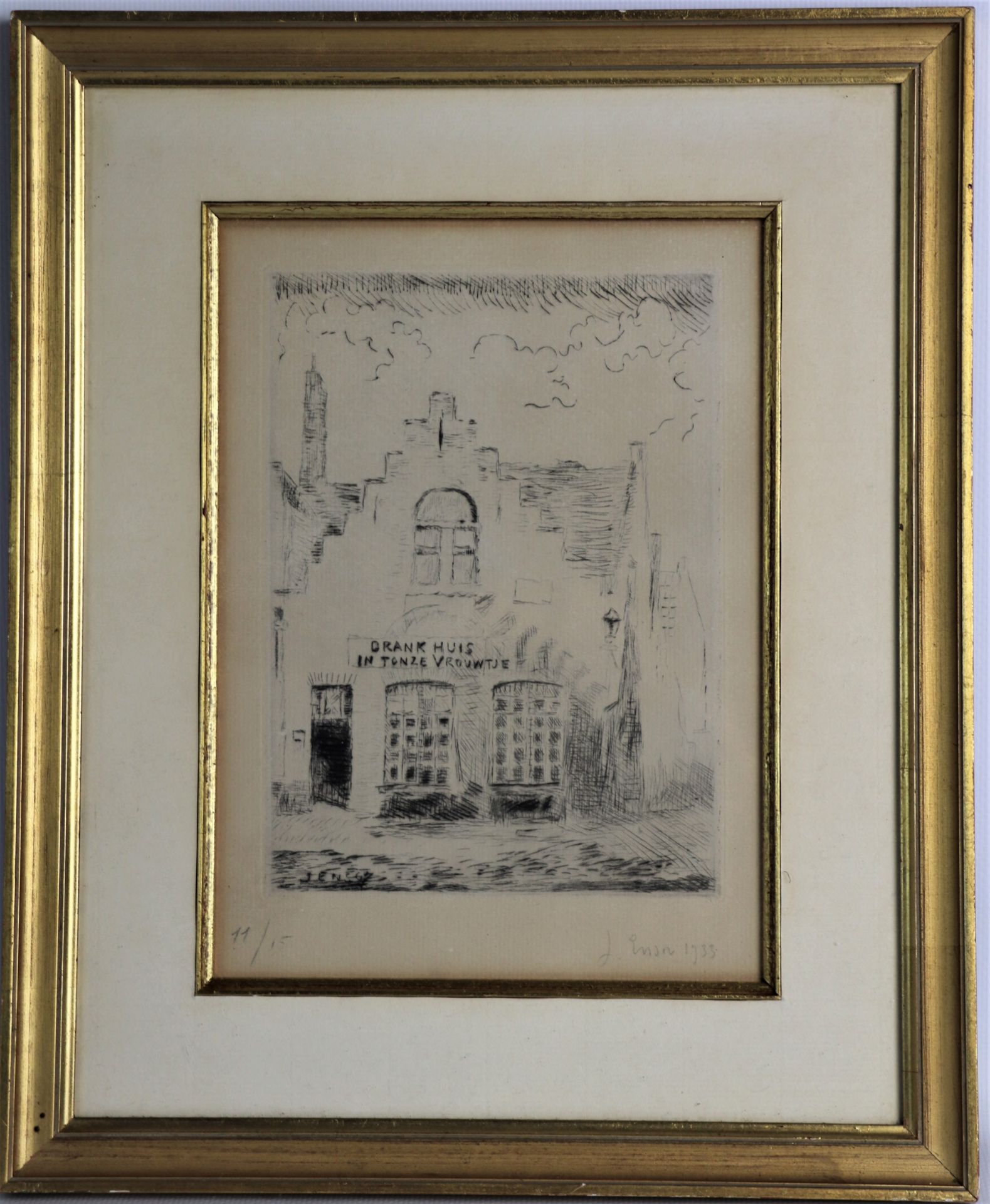 James ENSOR (1860-1949). De schaduw op het huis. L'ombre sur la maison. Pointe [...] - Image 3 of 6