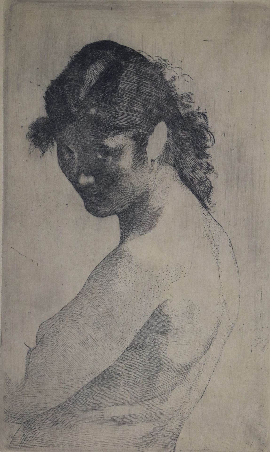 Adrien de WITTE (1850-1935). Femme de profil. Eau-forte, signée en bas à [...] - Image 3 of 10