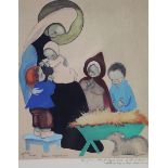 Josette BOLAND (née en 1920). Vierge de Wihout. Encre et aquarelle sur [...]