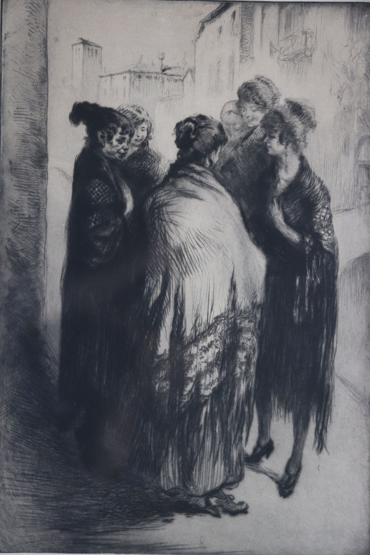 Edgar CHAHINE (1874-1947). Groupe de Siahl, Venise. Pointe sèche signée en bas à [...] - Image 4 of 12