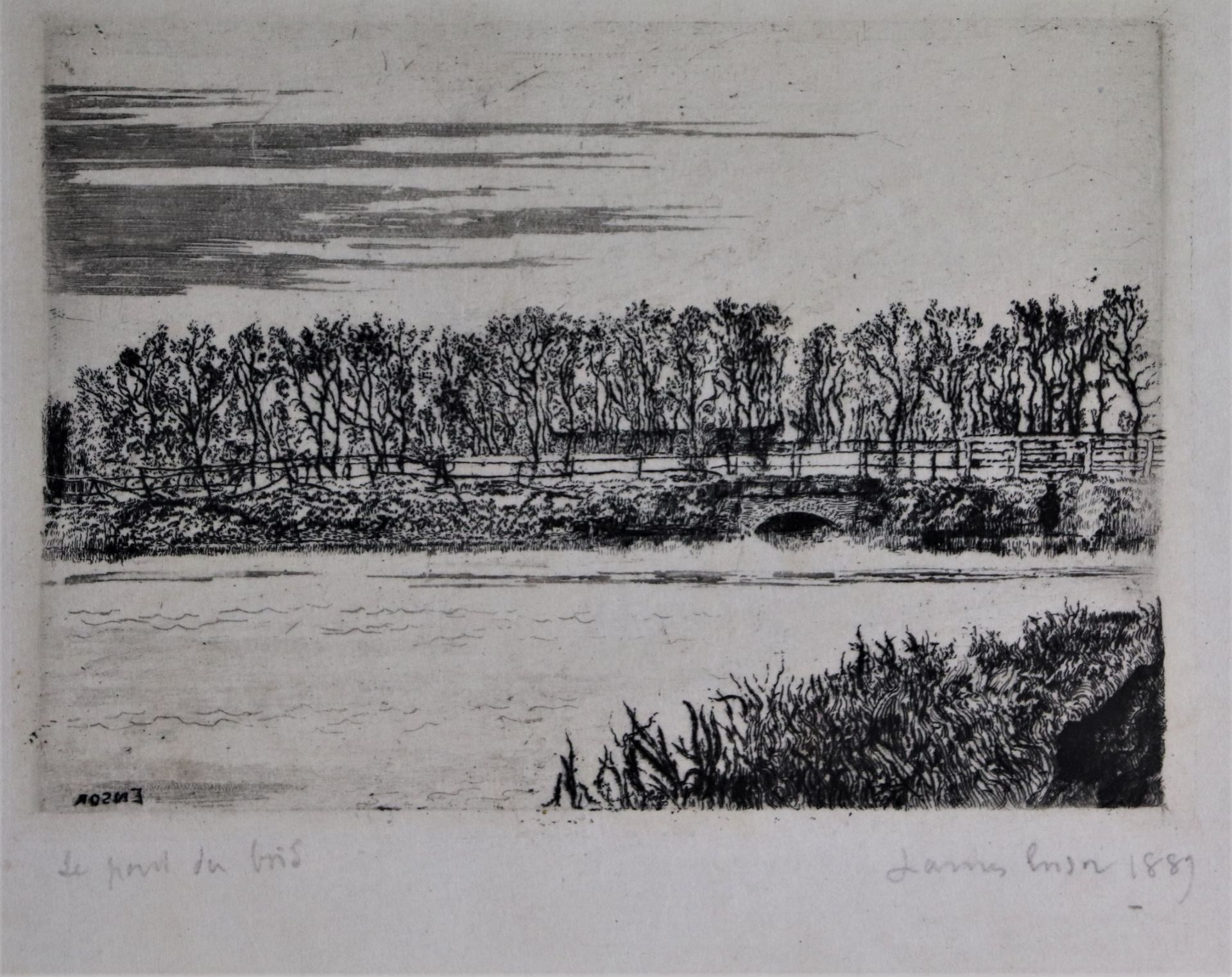 James ENSOR (1860-1949). Le pont du bois. Pointe sèche, signée dans la planche, [...] - Image 8 of 10