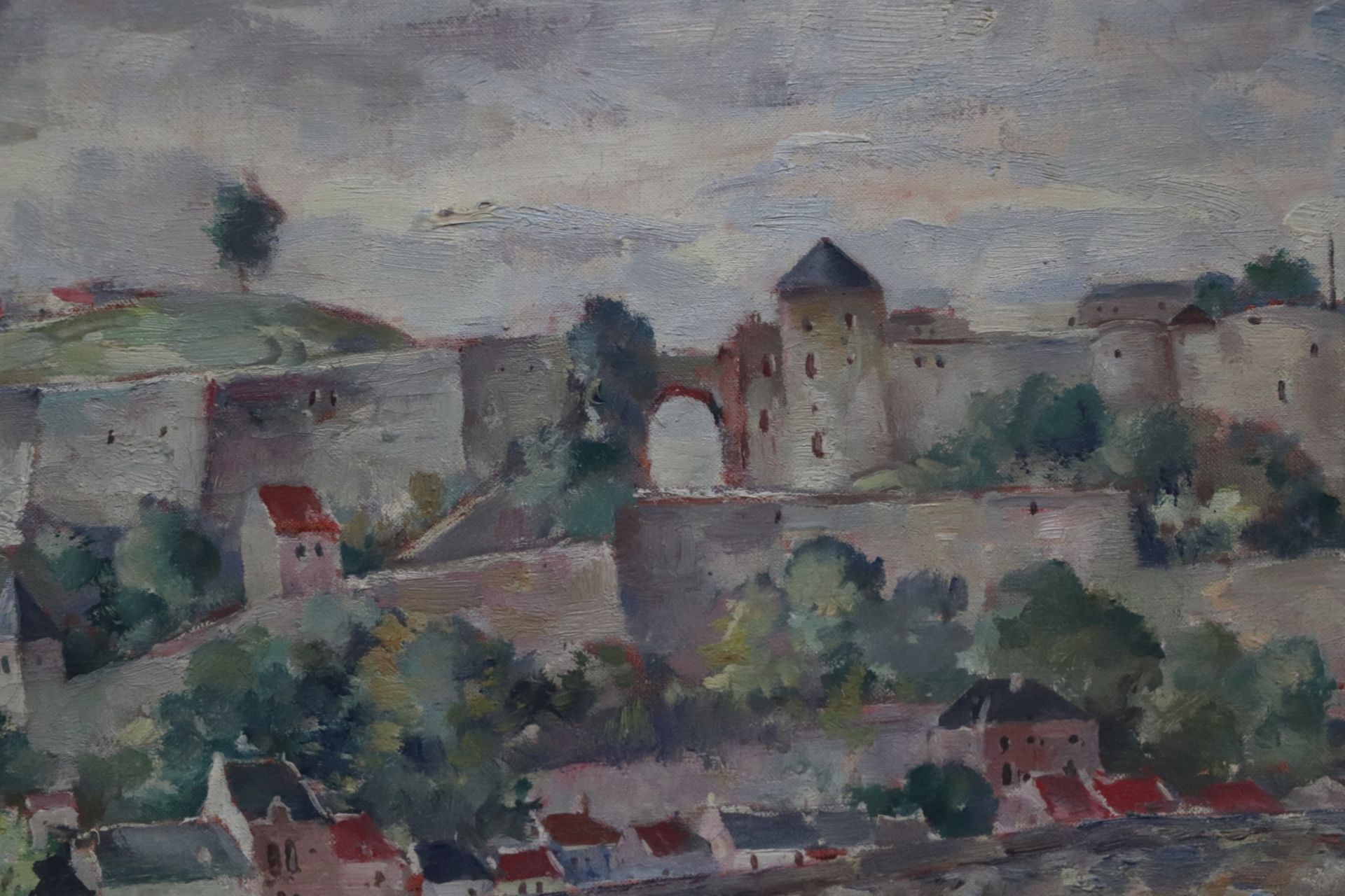 Max CHOTIAU (1881-1968). Les remparts de Namur. Huile sur toile. Signée en bas à [...] - Bild 3 aus 7