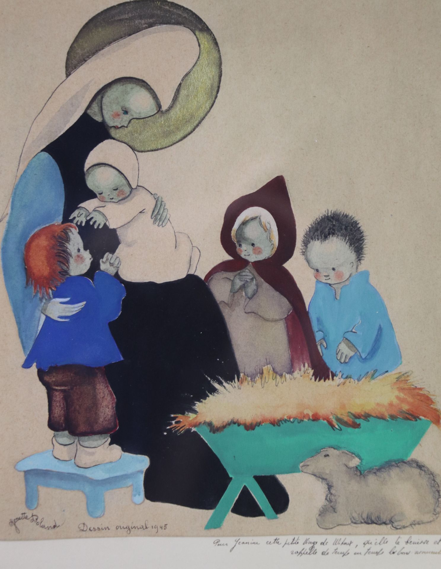 Josette BOLAND (née en 1920). Vierge de Wihout. Encre et aquarelle sur [...] - Image 6 of 10