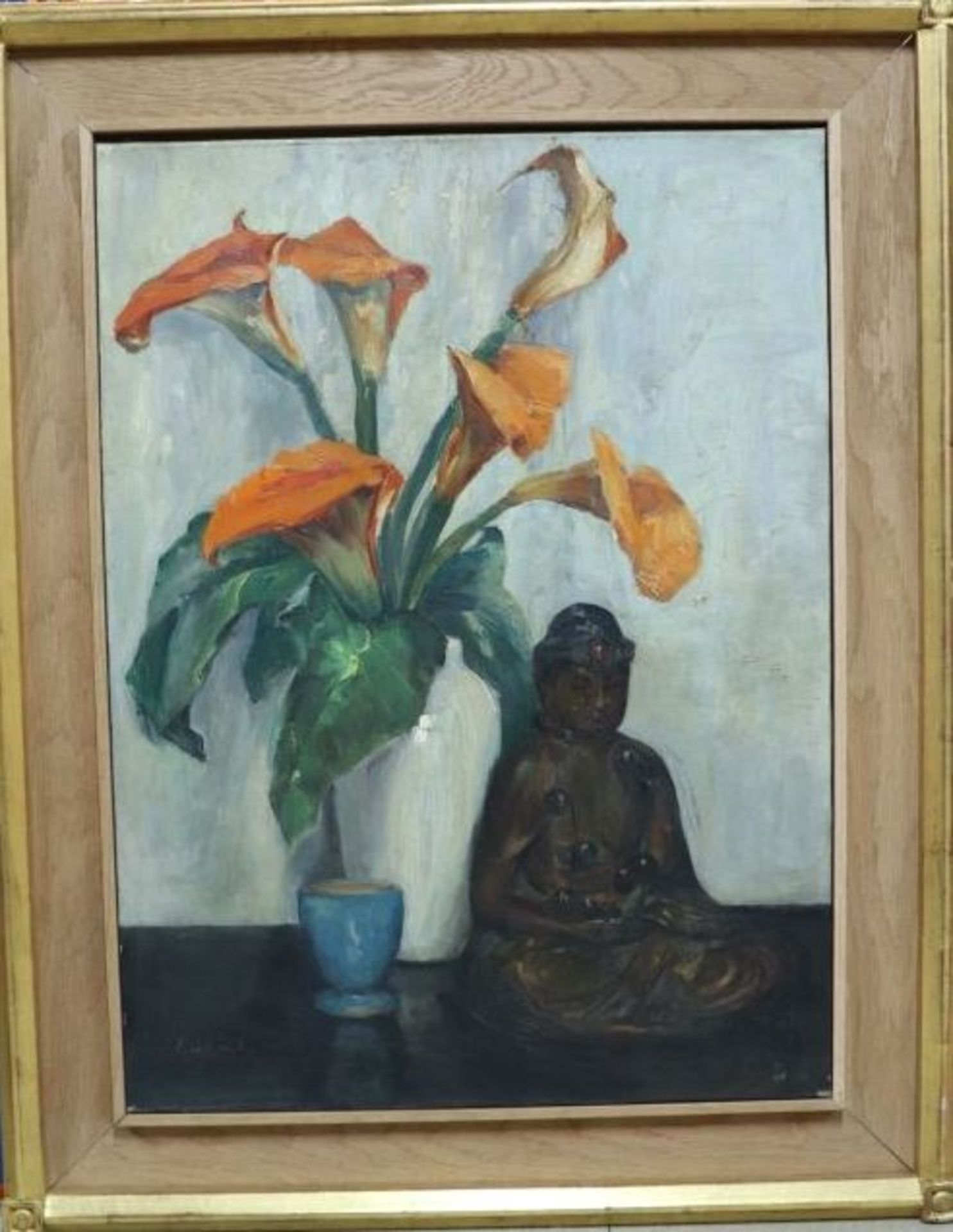 Pierre LAPRADE (1875-1931). Bouguet de fleurs et bouddha. Huile sur toile. Signée en [...] - Bild 4 aus 9