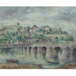 Max CHOTIAU (1881-1968). Les remparts de Namur. Huile sur toile. Signée en bas à [...]