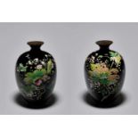 A PAIR OF SMALL CLOISONNÉ VASES <