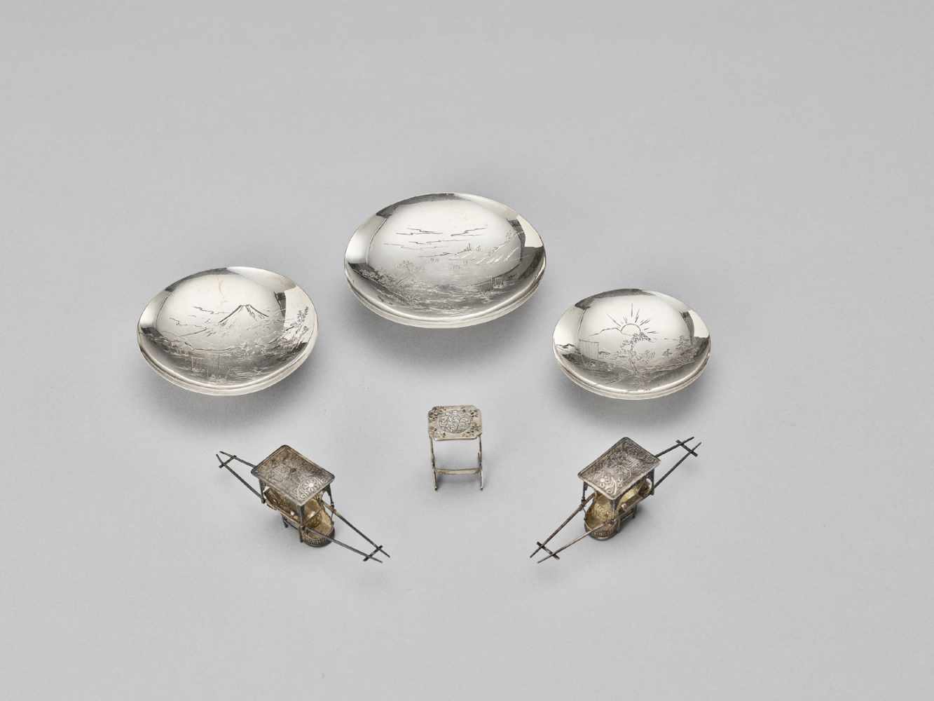 SIX SLVER ITEMS, 19TH CENTURY