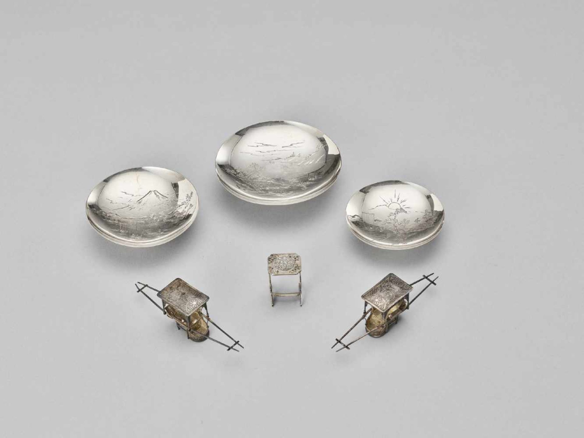 SIX SLVER ITEMS, 19TH CENTURY