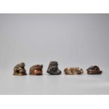 FIVE WOOD NETSUKE