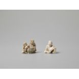 TWO IVORY NETSUKE