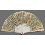 NANMEI: A SPECTACULAR IVORY FOLDING FAN WITH FINE PAINTINGS