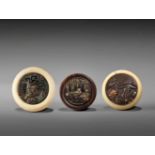 THREE KAGAMIBUTA NETSUKE