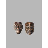 TWO MINIATURE WOOD MASKS