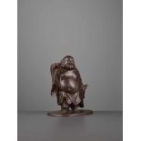 A CHARMING BRONZE OF HOTEI