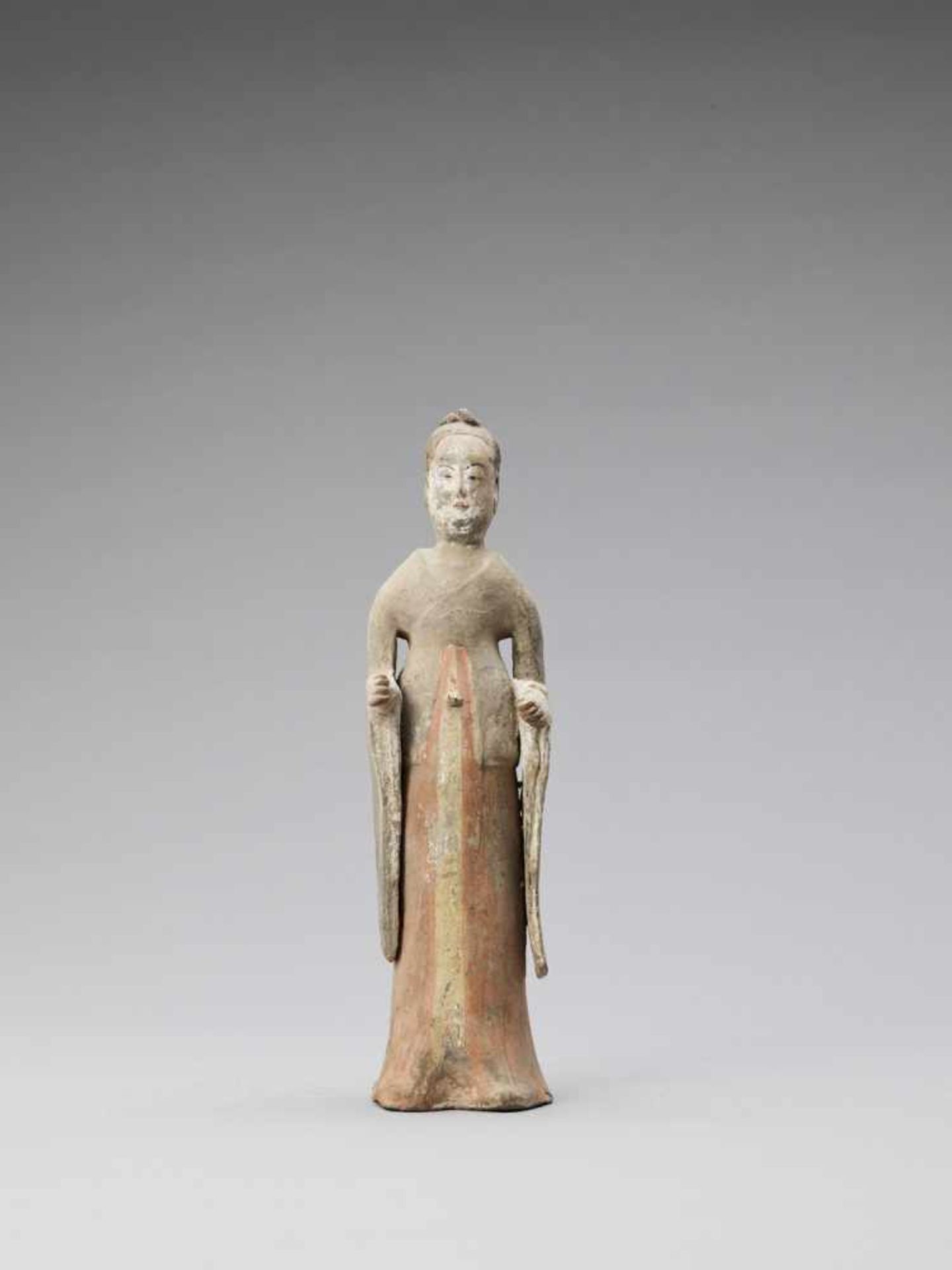 A TL-TESTED TERRACOTTA FIGURE OF A COURT LADY, TANG