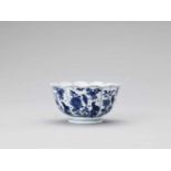 A BLUE AND WHITE LOBED BOWL, KANGXI