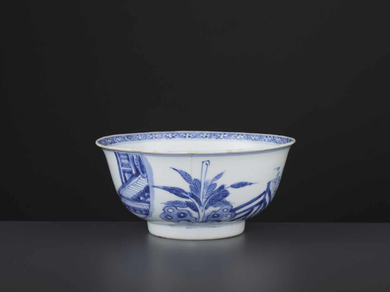 A BLUE & WHITE BOWL, KANGXI - Image 4 of 9