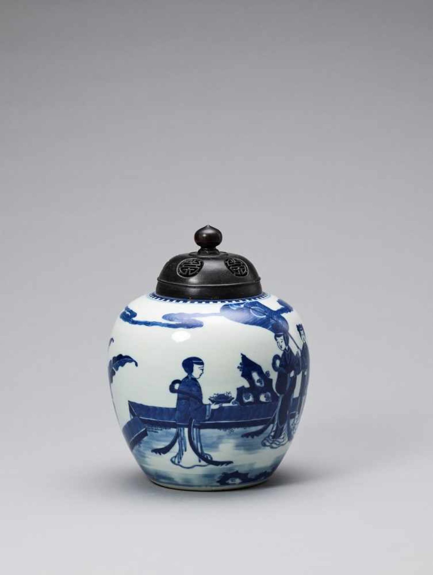 A BLUE AND WHITE GINGER JAR, QING - Image 4 of 6