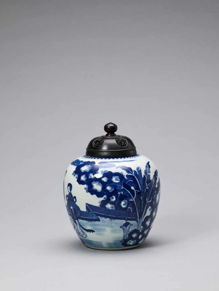 A BLUE AND WHITE GINGER JAR, QING - Image 2 of 6