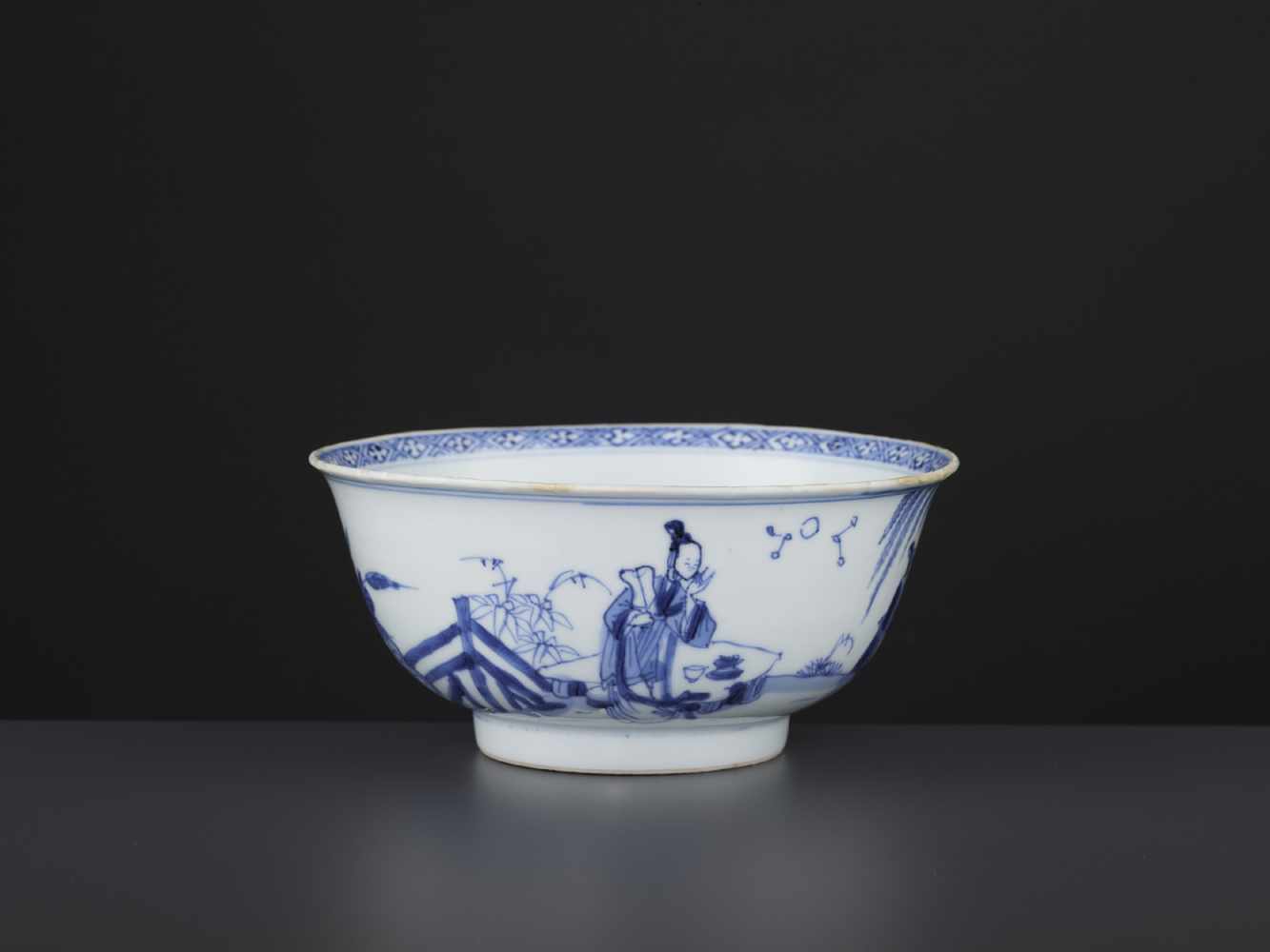 A BLUE & WHITE BOWL, KANGXI - Image 5 of 9