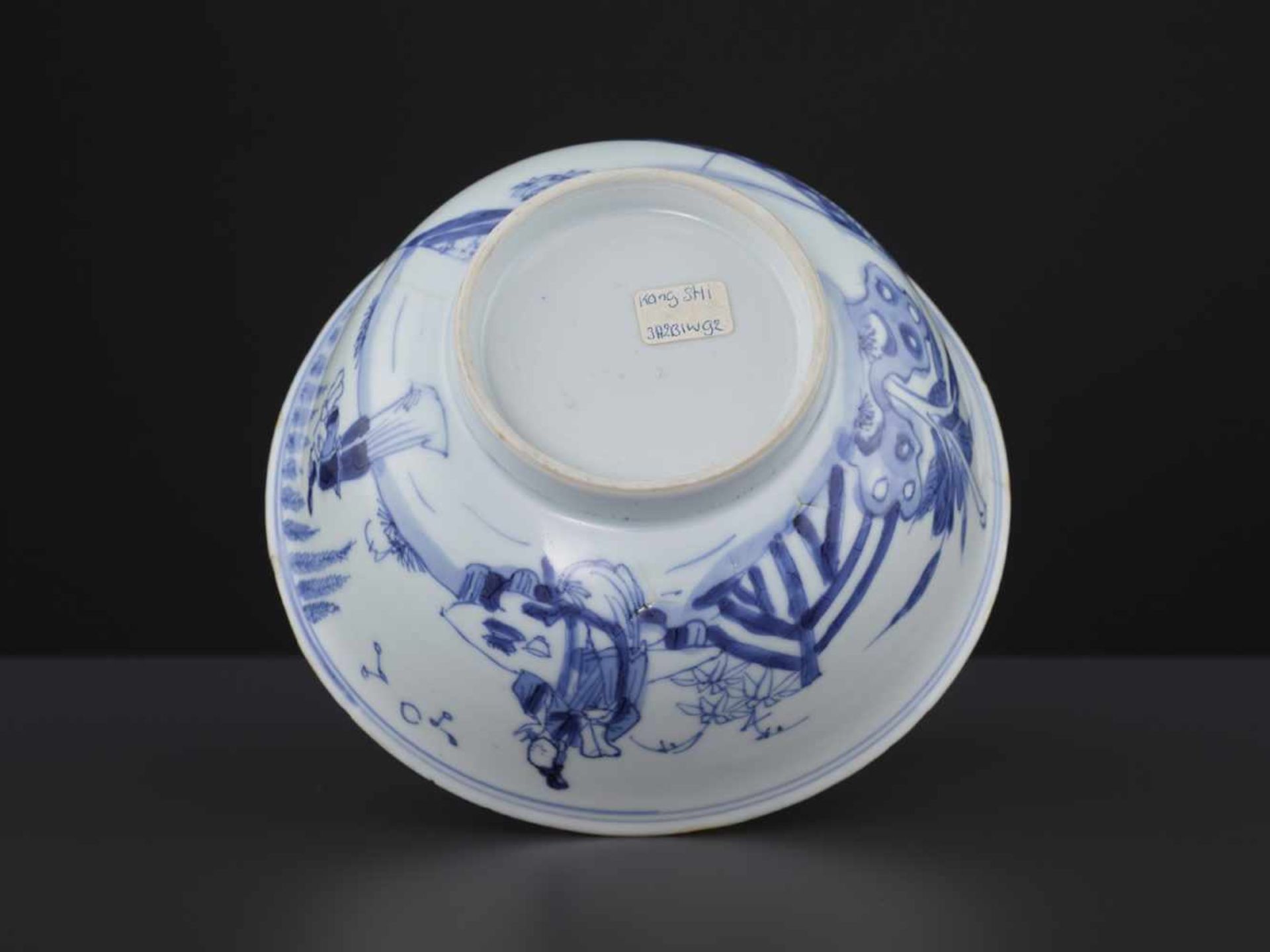 A BLUE & WHITE BOWL, KANGXI - Image 8 of 9