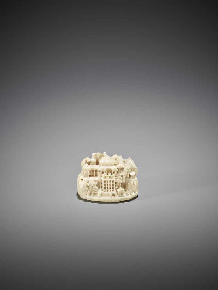 KAGETOSHI: A VERY FINE IVORY NETSUKE OF A ROSEI’S DREAM<b - Image 3 of 11