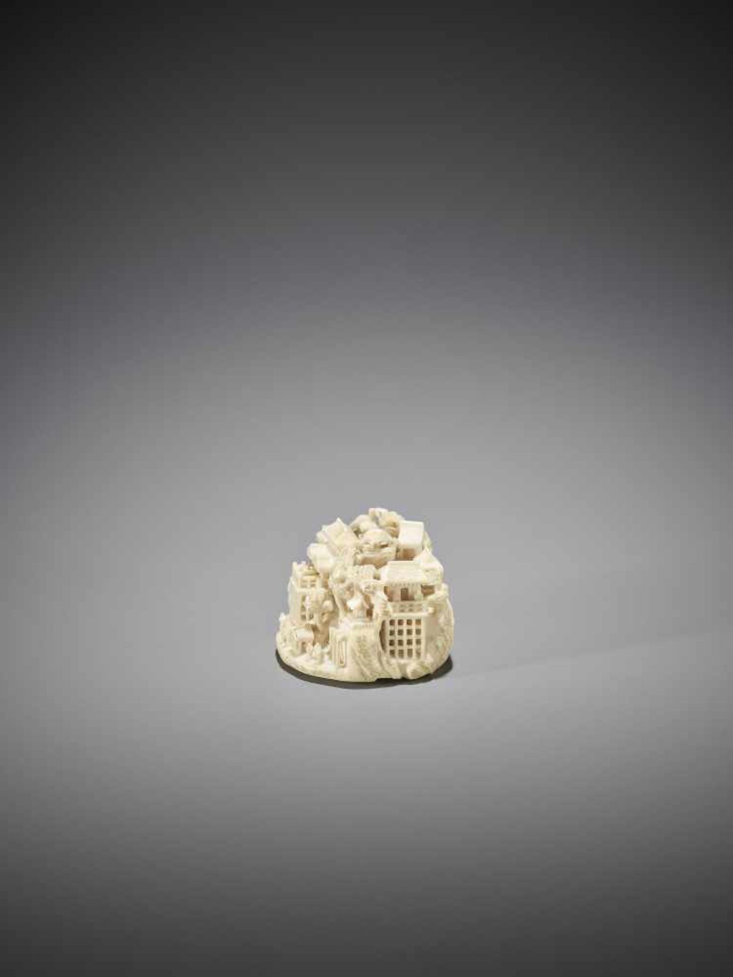 KAGETOSHI: A VERY FINE IVORY NETSUKE OF A ROSEI’S DREAM<b - Bild 5 aus 11